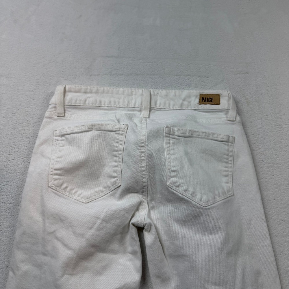 Paige Slim Straight Jeans Womens 26 White Good Low Rise Stretch Denim - Picture 12 of 15
